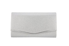 Ladies Envelope Accented Clutch Evening Handbag: Black