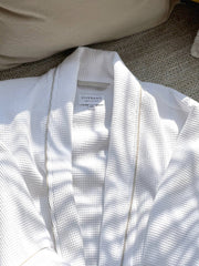 Women's Organic Waffle Weave Bath & Spa Robe (3 Colors): Pewter / L/XL