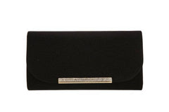 Ladies Envelope Rhinestone Accented Clutch Evening Handbag: Gold