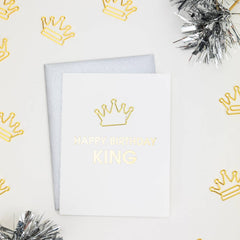 Happy Birthday King Paper Clip Letterpress Greeting Card