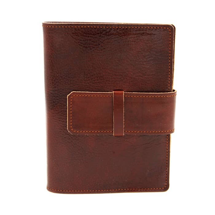 Roma Calfskin Leather 5x7" Journal Italian hand-made: Chestnut Brown