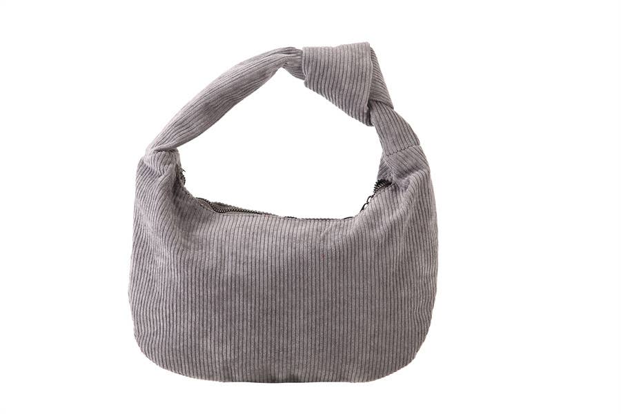Ladies Hobo Top Handle Handbag: Gray