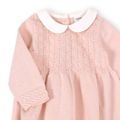 Milan Peter Pan Tulip Knit Baby Sweater Dress (Organic): Blush / 0-3M
