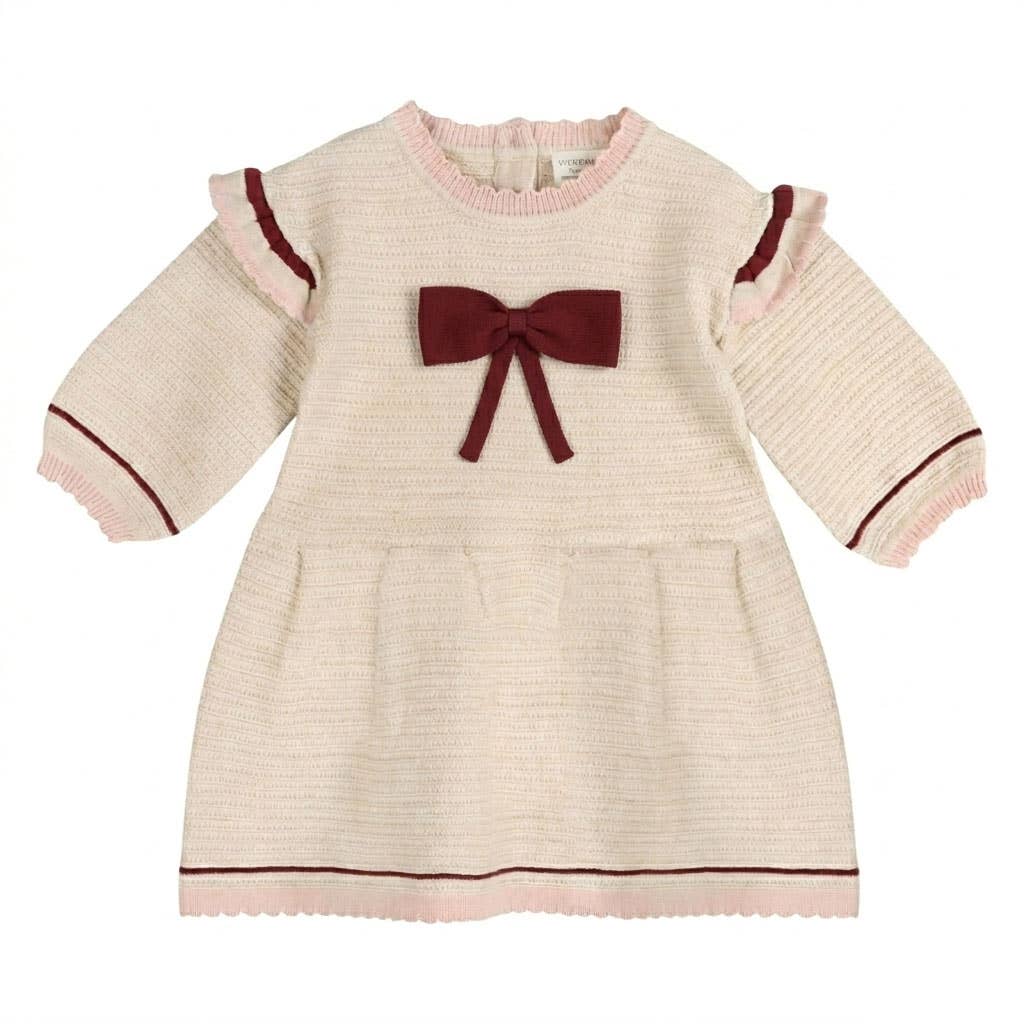 Ella Tex Knit Baby Ruffle Dress (Organic Cotton): Oatmeal / 12-18M