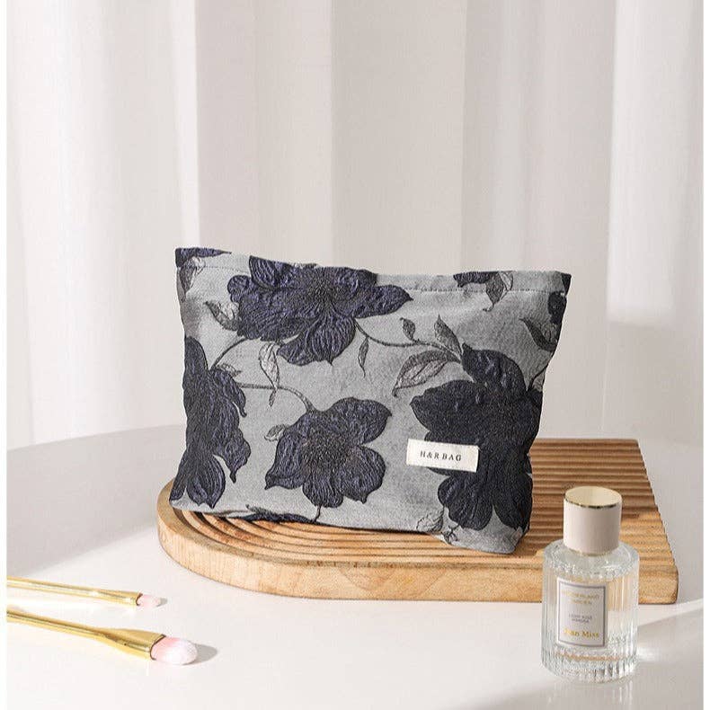 Colorful Embroidered Cosmetic Bag/ Large