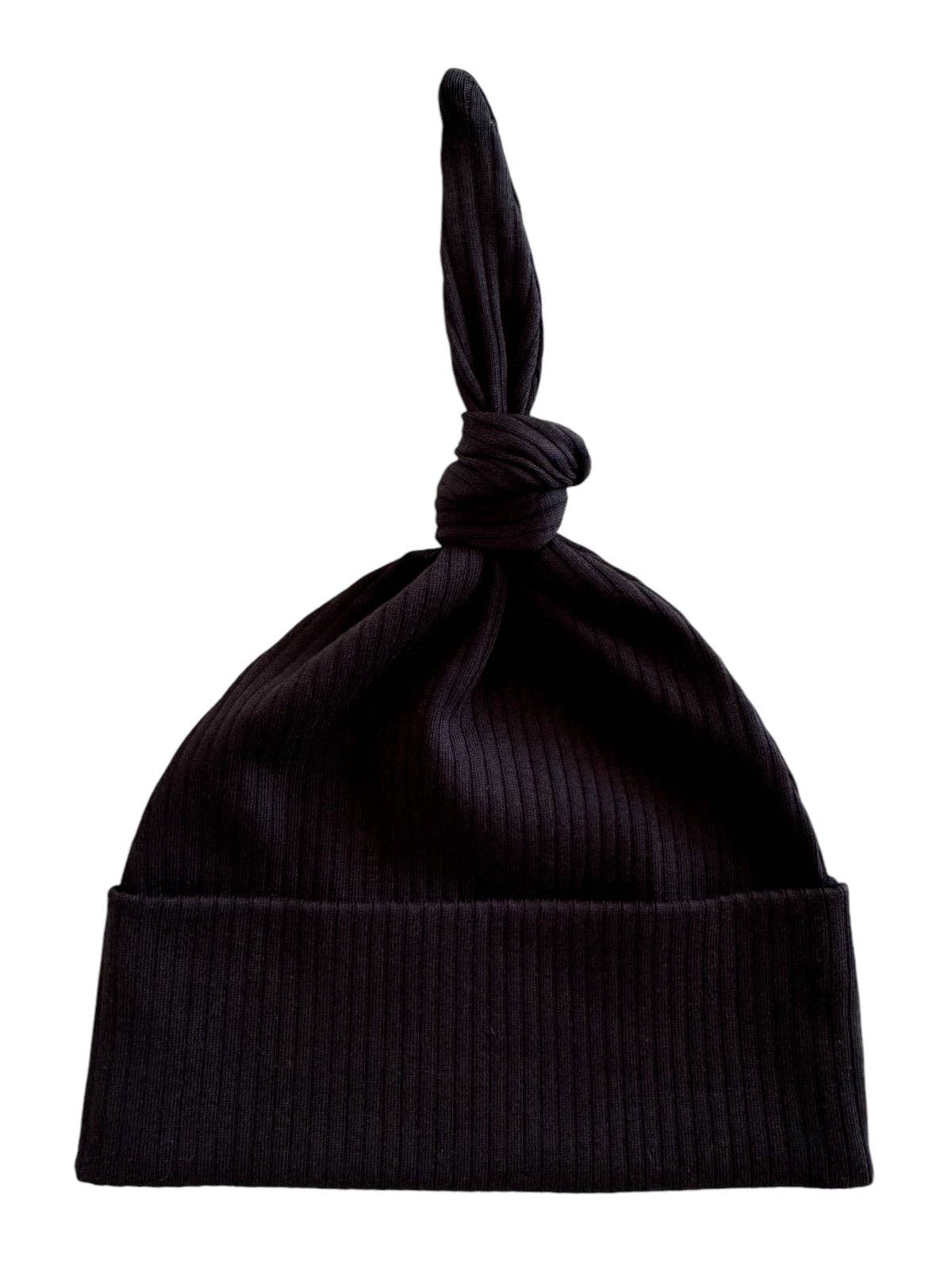 Black / Organic Ribbed Beanie: ONE SIZE