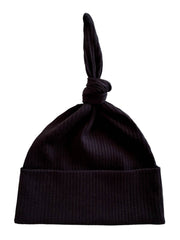 Black / Organic Ribbed Beanie: ONE SIZE
