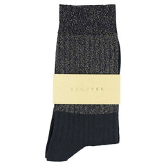 Lurex Block Socks - Gold  / Black: EU 36/41   UK 3.5/7   US 6/9.5