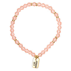 Glass Bead Tagged Bracelet - Gold Plated