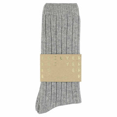 Cashmere Crew Socks - Light Grey: EU 41/45 UK 7/10 US 8/11