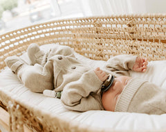 Milan Earthy Baby Booties Shoes Sweater Knit -Organic Cotton: Mauve Pink / 3-6