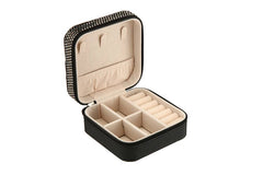 Rhinestone Multi Compartment Jewelry Box: White