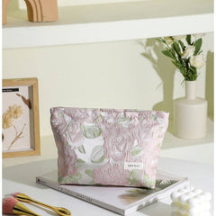 Purple Embroidery Cosmetic Bag/ Small