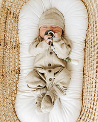 Milan Earthy Baby Booties Shoes Sweater Knit -Organic Cotton: Mauve Pink / 0-3