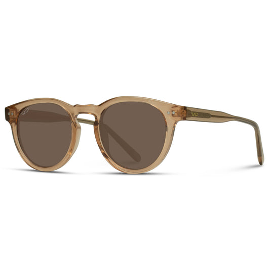 Tate - Round Polarized Sunglasses: Black Frame / Smoke Lens