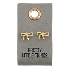 Leather Tag  Earrings - Bow "Pretty Little Things"