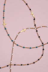 18K Stainless Steel Cross Necklace | White