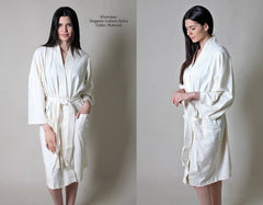 Women's Organic Cotton Bathrobe & Spa Robe: Blush Pink / S/M