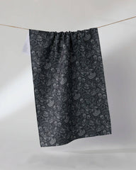 Cozy Flora Tea Towel: White