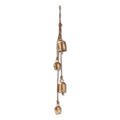 Antique Bells & Jute Rope Swag - Antique Gold