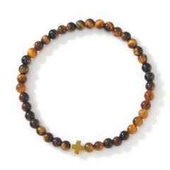 Boho Cross Natural Stone Bracelet | Lapis