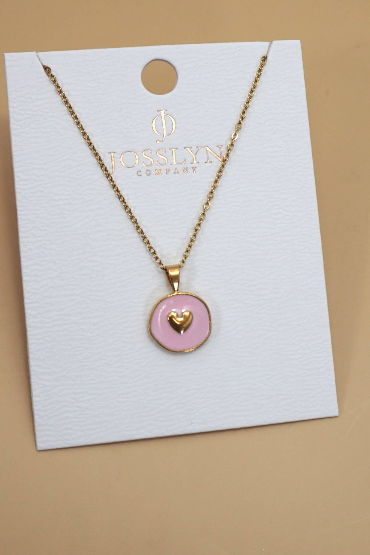 18K Stainless Steel Heart Stamp Necklace