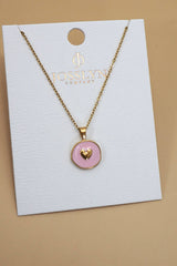 18K Stainless Steel Heart Stamp Necklace