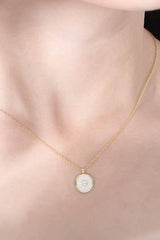 18K Stainless Steel Stamped Cross Necklace | Cross White