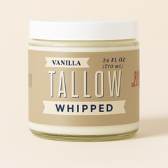 Vanilla Whipped Tallow Moisturizer | Premium Beef Tallow Skincare | Lady May Tallow: 2oz
