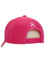 Breast Cancer Awareness Ribbon Baseball Cap: BLACK / ONE SIZE