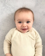 Milan Raglan Sweater Knit Baby Pullover (Organic Cotton): Sky Blue / 12 - 18 Month