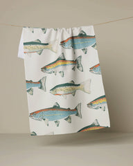 Hooked on Fishing Tea Towel