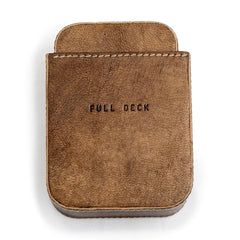 Full Deck Leather Playing Card Case - Maple