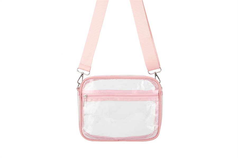 Clear Crossbody Fashion Handbag : Pink