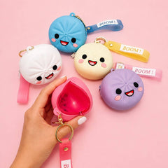 Dumpling Coin Purse Keychain |  BLUE