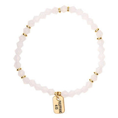 Glass Bead Tagged Bracelet - Gold Plated