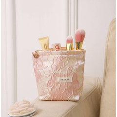 Purple Embroidery Cosmetic Bag/ Small