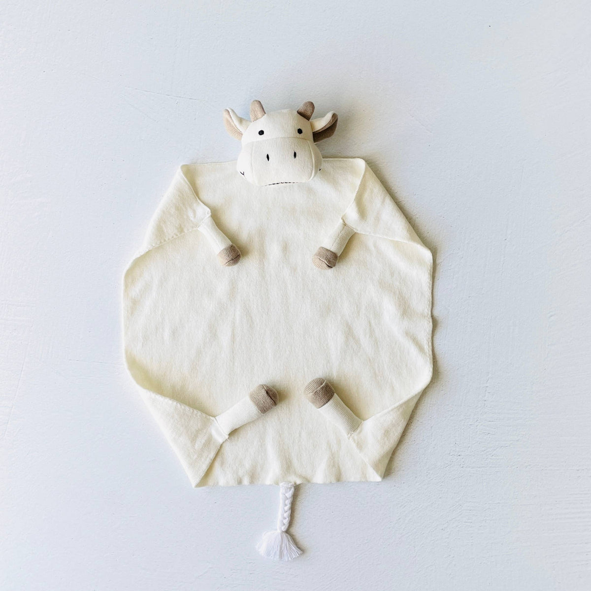 Cow- Organic Baby Lovey Security Blanket Cuddle Cloth