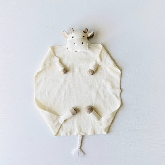 Cow- Organic Baby Lovey Security Blanket Cuddle Cloth
