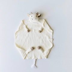 Cow- Organic Baby Lovey Security Blanket Cuddle Cloth