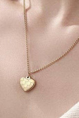 Checker Heart Necklace - Gold