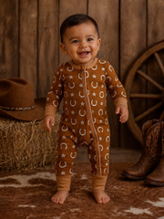 2-Way Zip Romper, Rusty Horseshoe: 6 - 12 mo.