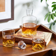 Pacific Northwest Mountain Themed Crystal Liquor Decanter