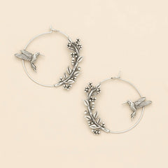 Refined Icon Earring - Hummingbird Hoop/Silver
