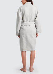 Women's Organic Waffle Weave Bath & Spa Robe (3 Colors): Blush / L/XL