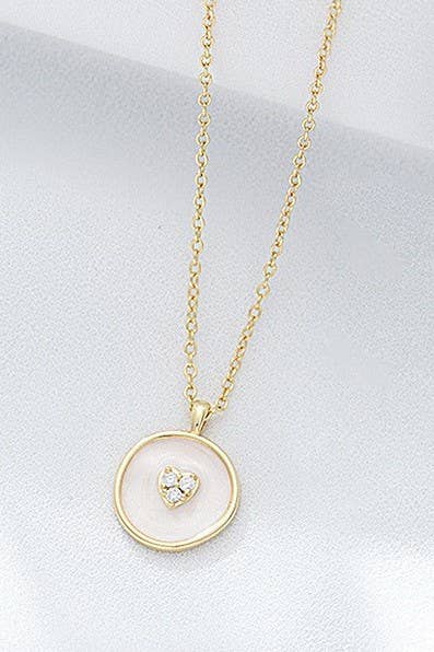 18K Stainless Steel Stamped Heart Necklace | Heart Gold