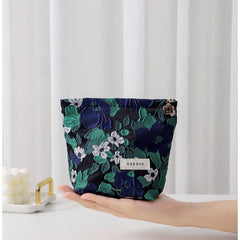 Purple Embroidery Cosmetic Bag/ Small