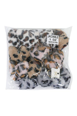 Assorted Leopard Patterned Heart Faux Fur Pom Pom Key Chain: ASSORTED / ONE SIZE