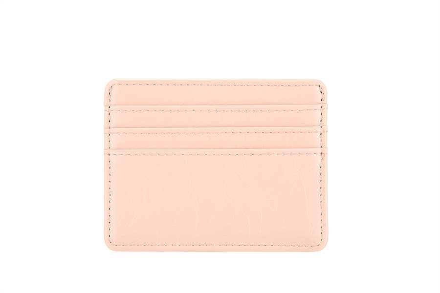 Faux Leather Ladies Card Holder: Pink