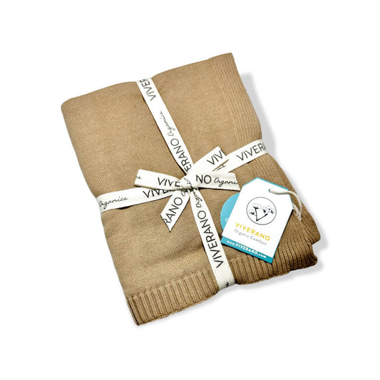 Milan Earthy Baby Blanket Sweater Knit (Organic Cotton): Oatmeal Heather / One Size